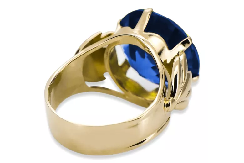 8K κίτρινο χρυσό Sapphire Ring Vintage Jewlery vrc029x-sp Art Deco